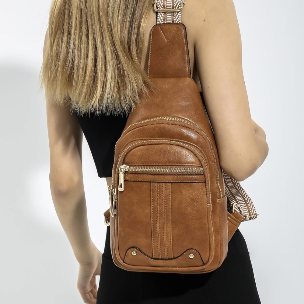 Vegan Leather Crossbody Sling Bag